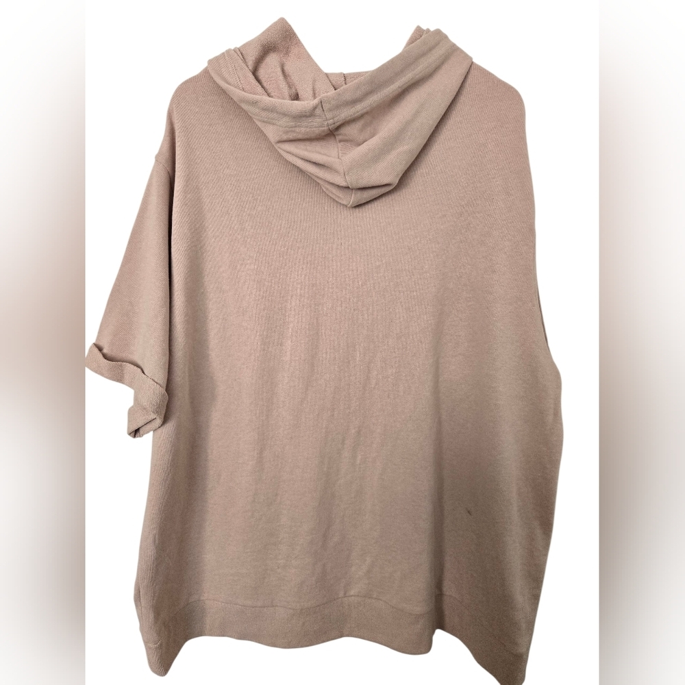 NWT Dusty Pink Short Sleeve Sweater Hoodie Size 2xl - Picture 4 of 4
